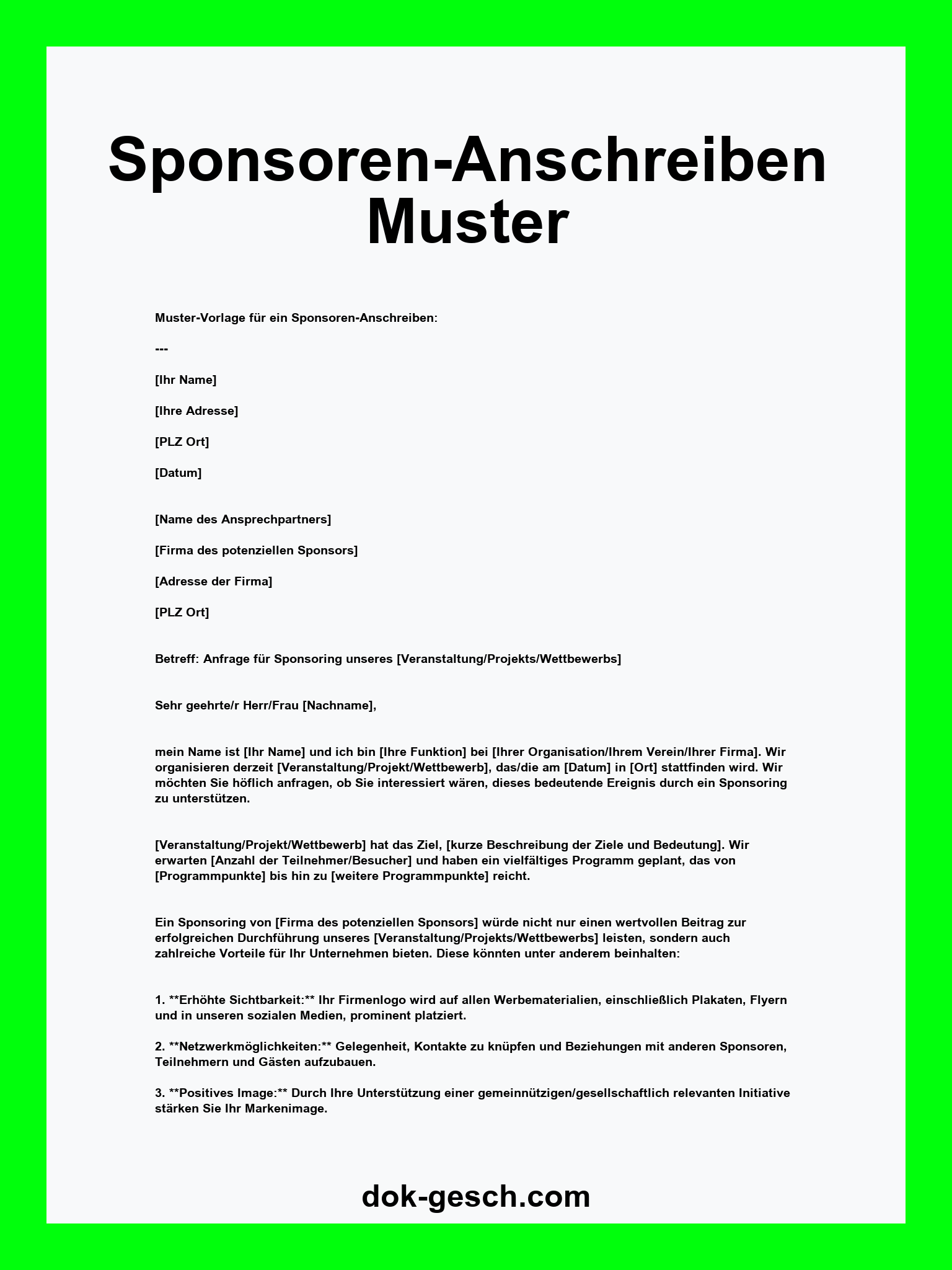 Sponsoren-Anschreiben Muster PDF